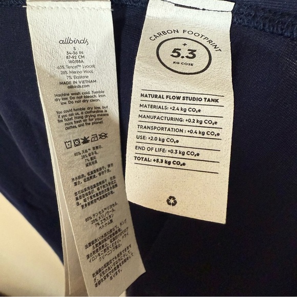 allbirds natural flow athletic tank top blue size small - Picture 10 of 10
